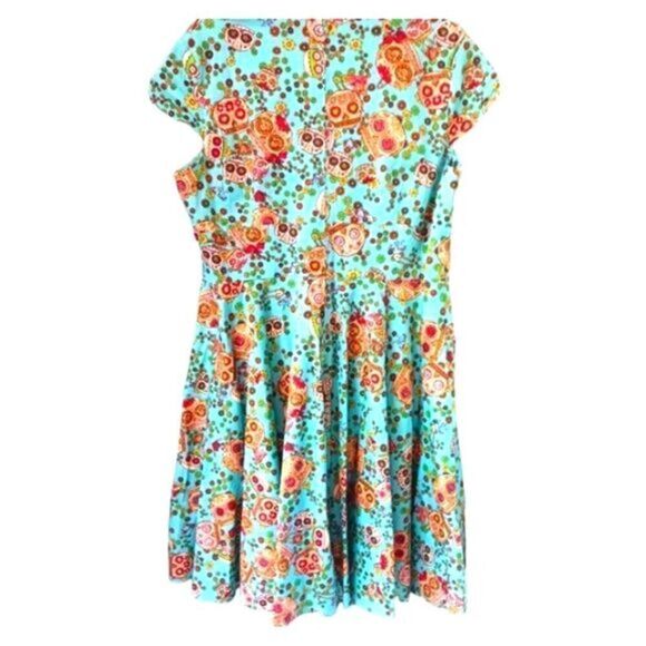 Hell Bunny Plus Size Retro Chic Sweetheart Neckline SkullHearts,Swing Midi Dress - Picture 8 of 15